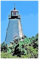 Plymouth (Gurnet) Lighthouse in Massachusetts - Digital Painting